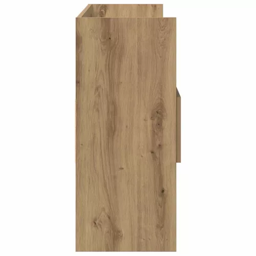  kézműves tölgy színű szerelt fa tálalószekrény 105x30x70 cm