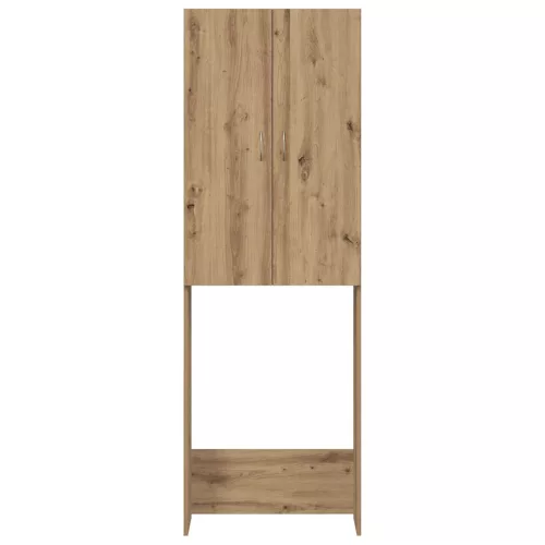  kézműves tölgy színű mosógépszekrény 64 x 25,5 x 190 cm