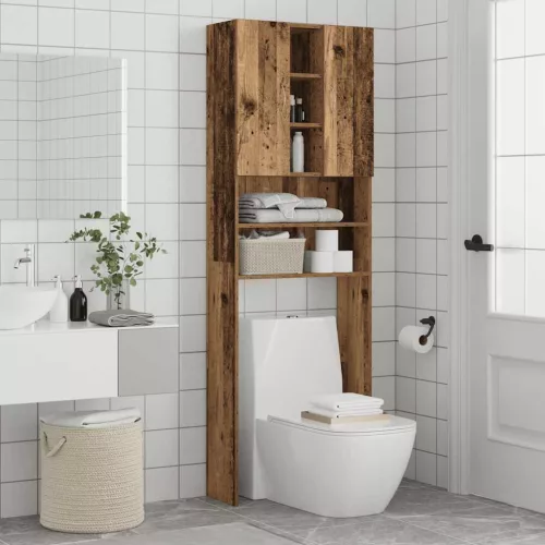  antik fa színű mosógépszekrény 64 x 25,5 x 190 cm