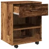  antik fa színű szerelt fa kerekes szekrény 46x36x59 cm