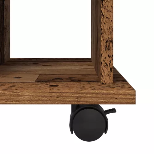  antik fa színű szerelt fa kerekes szekrény 60 x 45 x 60 cm