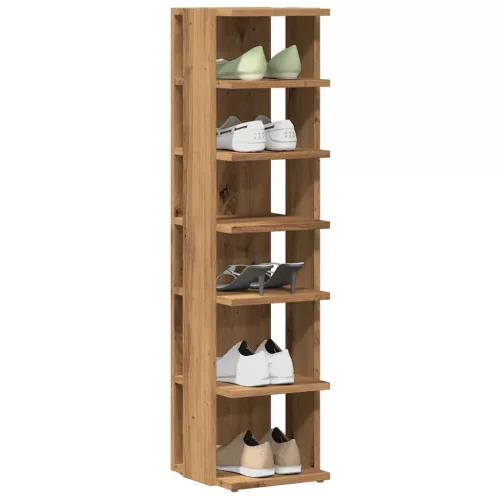  kézműves tölgy színű szerelt fa cipőszekrény 28 x 27 x 102 cm