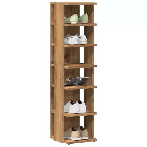  2 db kézműves tölgy színű szerelt fa cipőszekrény 28x27x102 cm