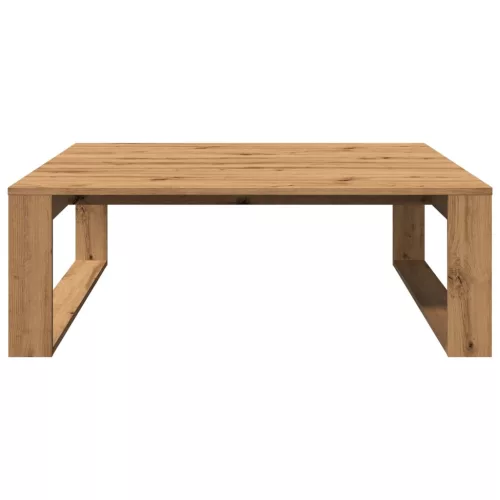  kézműves tölgy színű szerelt fa dohányzóasztal 100 x 100 x 35cm