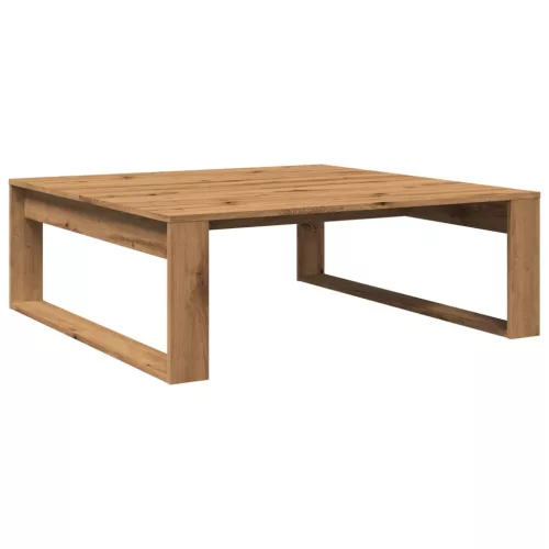  kézműves tölgy színű szerelt fa dohányzóasztal 100 x 100 x 35cm