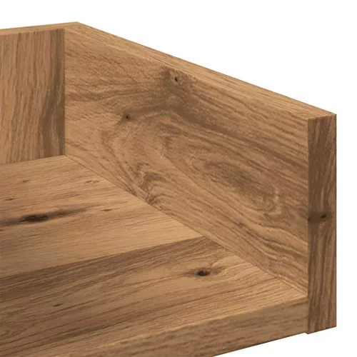  kézműves tölgy színű szerelt fa könyvszekrény 48 x 25,5 x 140cm