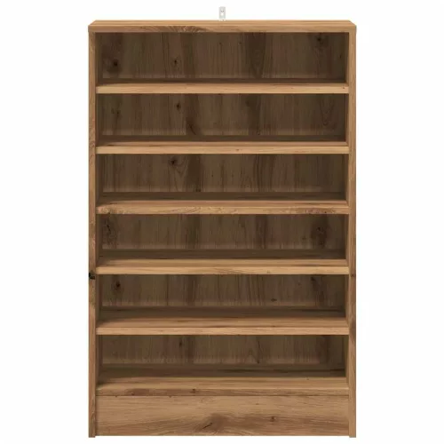  kézműves tölgy színű szerelt fa cipősszekrény 60 x 35 x 92 cm