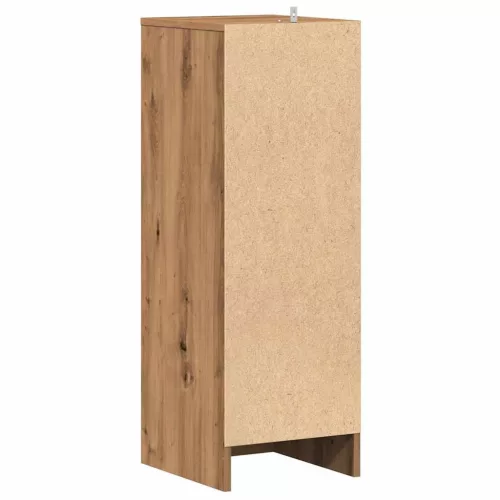  kézműves tölgy színű szerelt fa cipőszekrény 32x35x92 cm