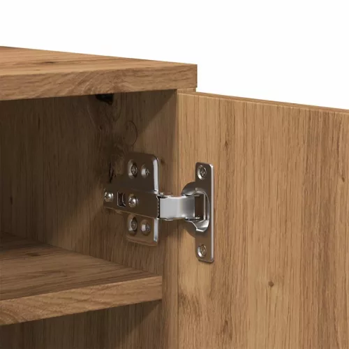  kézműves tölgy színű szerelt fa cipőszekrény 32x35x92 cm