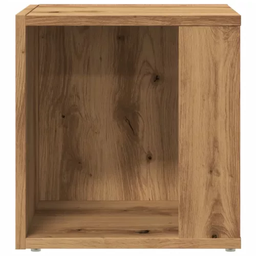  kézműves tölgy színű szerelt fa kisszekrény 33 x 33 x 34 cm