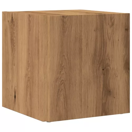  kézműves tölgy színű szerelt fa kisszekrény 33 x 33 x 34 cm