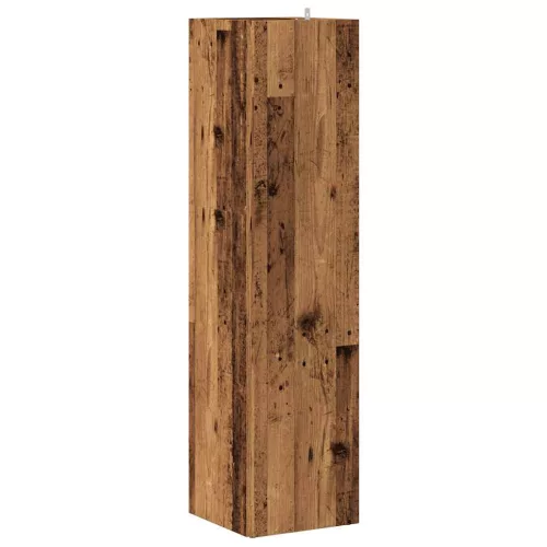  antik fa színű szerelt fa sarokszekrény 33 x 33 x 132 cm