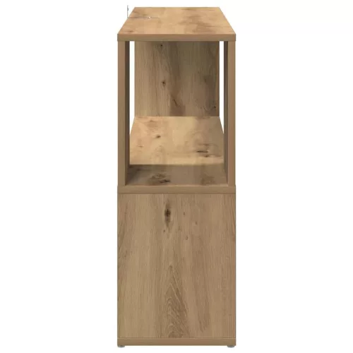  kézműves tölgy színű szerelt fa könyvszekrény 100x24x63 cm