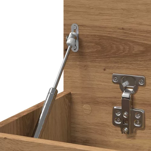  kézműves tölgy színű szerelt fa cipőtároló pad 80 x 30 x 45 cm