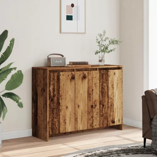  antik fa színű szerelt fa tálalószekrény 102 x 33 x 75 cm