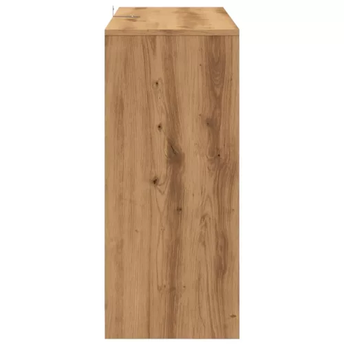 kézműves tölgy színű szerelt fa tálalószekrény 102 x 33 x 75 cm