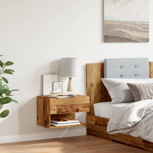  antik fa színű falra szerelhető éjjeliszekrény