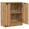  kézműves tölgy színű szerelt fa tálalószekrény 60 x 30 x 70 cm