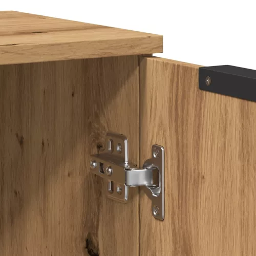  kézműves tölgy színű szerelt fa tálalószekrény 60 x 30 x 70 cm