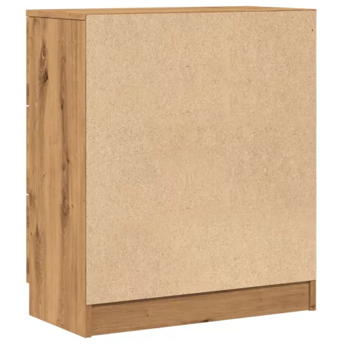  kézműves tölgy színű szerelt fa tálalószekrény 60 x 30 x 70 cm