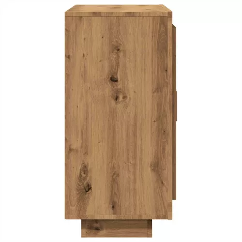  kézműves tölgy színű szerelt fa tálalószekrény 92 x 35 x 75 cm