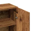 antik fa színű szerelt fa tálalószekrény 70 x 34 x 90 cm