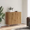  kézműves tölgy színű szerelt fa tálalószekrény 90 x 34 x 80 cm