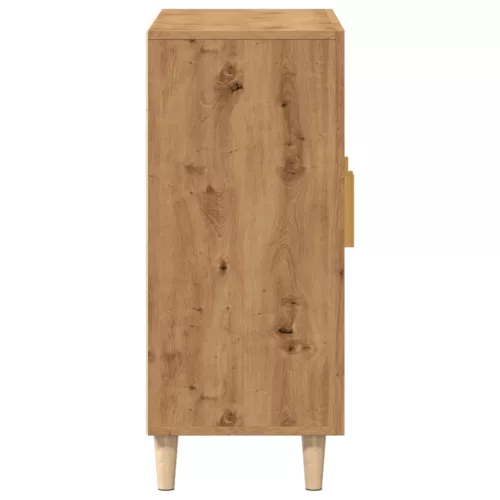  kézműves tölgy színű szerelt fa tálalószekrény 90 x 34 x 80 cm