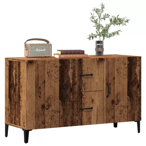  antik fa színű szerelt fa tálalószekrény 100 x 36 x 60 cm