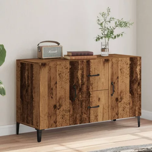  antik fa színű szerelt fa tálalószekrény 100 x 36 x 60 cm