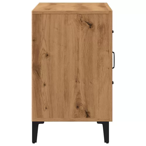 kézműves tölgy színű szerelt fa tálalószekrény 100 x 36 x 60 cm
