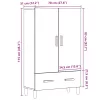  Highboard régi fa 70x31x115 cm gépesített fa