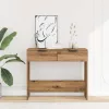  kézműves tölgy színű szerelt fa dohányzóasztal 90x36x75 cm