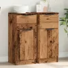  2 db antik fa színű szerelt fa tálalószekrény 30 x 30 x 70 cm