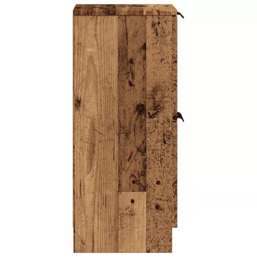  2 db antik fa színű szerelt fa tálalószekrény 30 x 30 x 70 cm