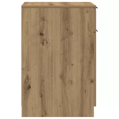  kézműves tölgy színű szerelt fa íróasztalszekrény 33x50x75 cm