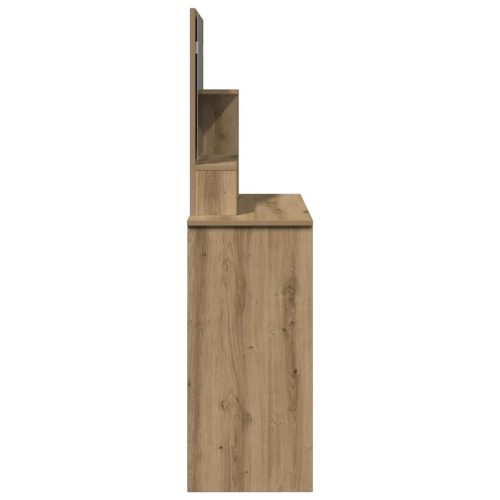  kézműves tölgy színű fésülködőasztal tükörrel 86,5x35x136 cm