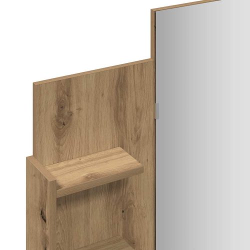  kézműves tölgy színű fésülködőasztal tükörrel 96x39x142 cm