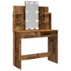  antik fa színű fésülködőasztal LED-del 96x40x142 cm