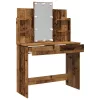  antik fa színű fésülködőasztal LED-del 96x40x142 cm