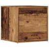  antik fa szerelt fa tárolódoboz 40,5 x 40 x 40 cm