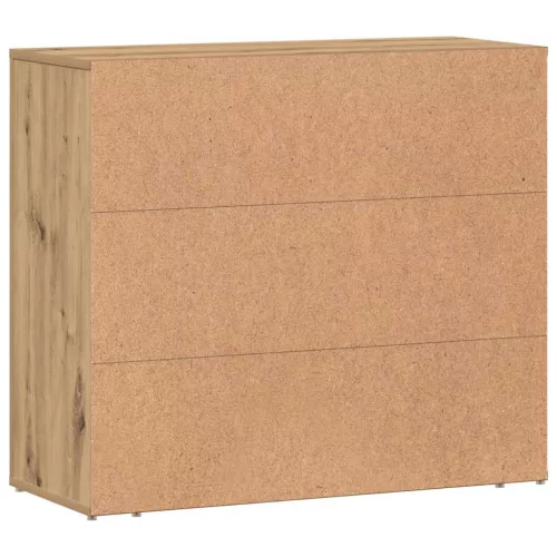  kézműves tölgy színű szerelt fa tálalószekrény 80 x 33 x 70 cm