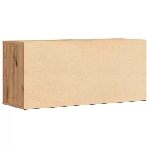  kézműves tölgy színű szerelt fa cipőtároló pad 100 x 35 x 45 cm