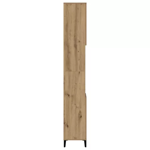  kézműves tölgy színű szerelt fa fürdőszobaszekrény 30x30x190 cm