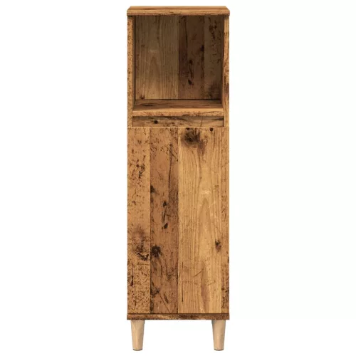  antik fa színű szerelt fa fürdőszobaszekrény 30 x 30 x 100 cm