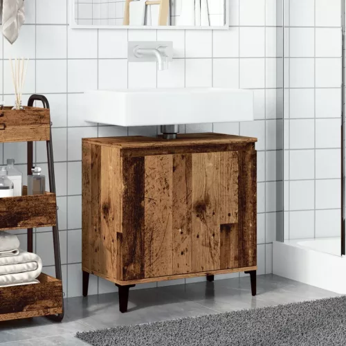  antik fa színű szerelt fa mosdószekrény 58x33x60 cm