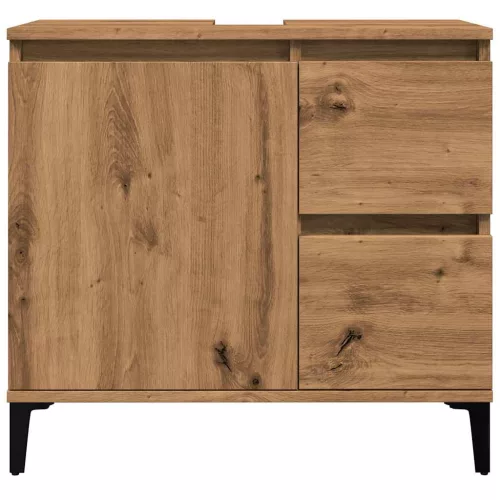  kézműves tölgy színű mosdószekrény 65 x 33 x 60 cm