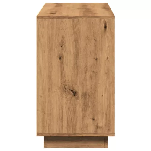 kézműves tölgy színű szerelt fa tálalószekrény 102 x 35 x 60 cm