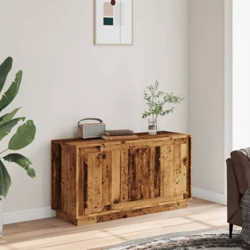  antik fa színű szerelt fa tálalószekrény 102 x 35 x 55 cm
