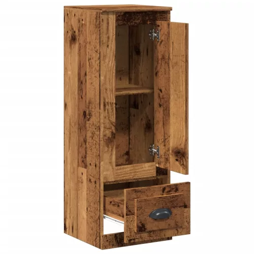  antik fa színű szerelt fa magasszekrény 36 x 35,5 x 103,5 cm